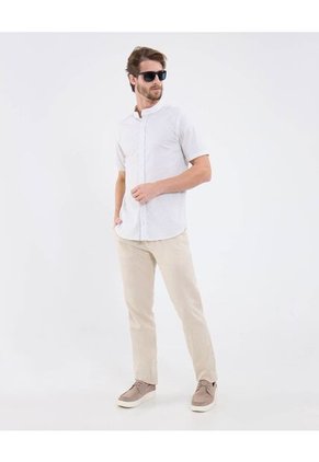 Camisa Para Hombre Manga Corta Sin Bolsillo Cuello Neru Color Blanco Marca Patprimo #44013172