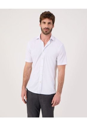 Camisa Para Hombre Manga Corta Sin Bolsillo Cuello Formal C Color Blanco Marca Patprimo #44013186
