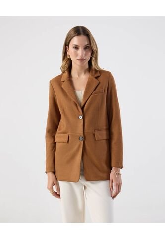 Chaqueta  Para Mujer Estructurada Color Café Marca Patprimo #30080603 Patprimo