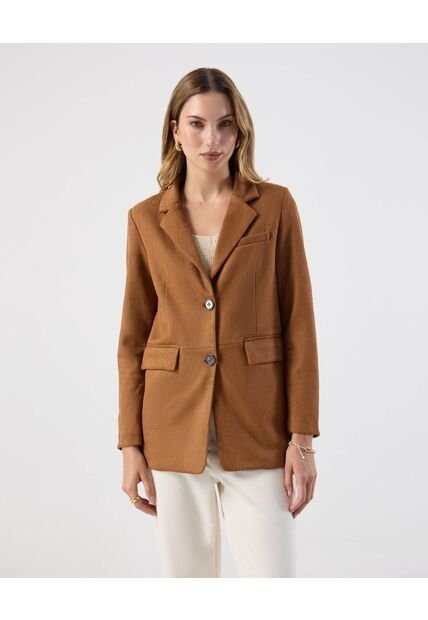 Chaqueta  Para Mujer Estructurada Color Café Marca Patprimo #30080603
