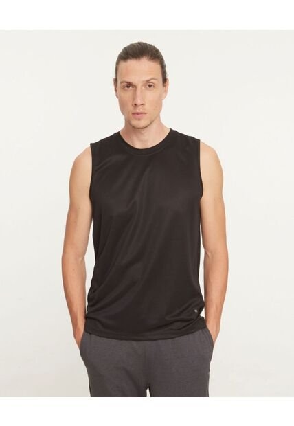 Camiseta Camiseta Ms Unicolor Con Espalda Texturizada  Para Hombre Negro Patprimo