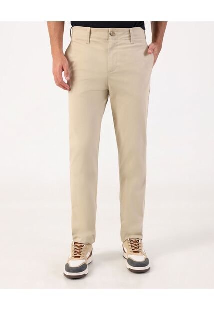 Pantalón Chino Unicolor De Corte Casual  Para Hombre Beige Patprimo