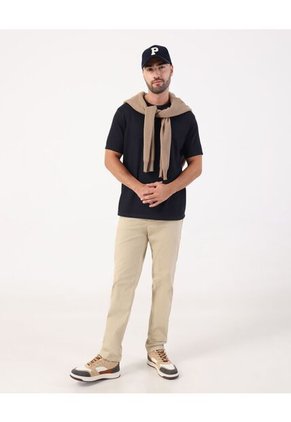 Pantalón Chino Unicolor De Corte Casual Para Hombre Beige Patprimo