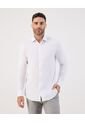 Camisa Formal De Manga Larga   Para Hombre Blanco Patprimo de Patprimo