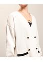 Cardigan De Punto Doble Botonadura   Para Mujer Crudo Patprimo de Patprimo