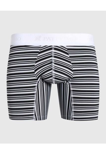 Bóxer Medio Estampado A Rayas X1 Para Hombre Gris Patprimo