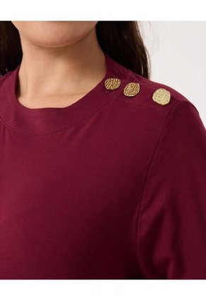 Camiseta Para Mujer Manga Corta Cuello Redondo Color Vino Marca Patprimo #14091430