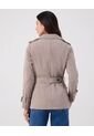 Chaqueta Trench Unicolor Con Cinturon   Para Mujer Gris Patprimo de Patprimo