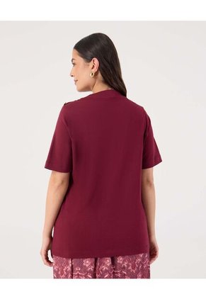 Camiseta Para Mujer Manga Corta Cuello Redondo Color Vino Marca Patprimo #14091430