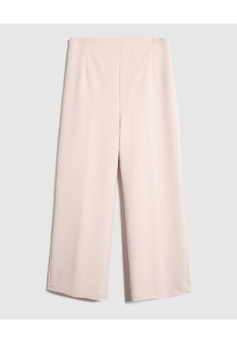 Pantalón Fluido Tiro Alto  Para Mujer Crema Patprimo Patprimo