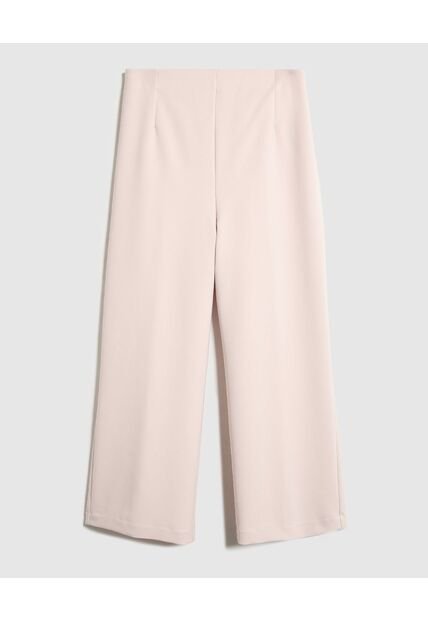 Pantalón Fluido Tiro Alto  Para Mujer Crema Patprimo
