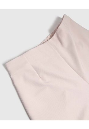 Pantalón Fluido Tiro Alto  Para Mujer Crema Patprimo