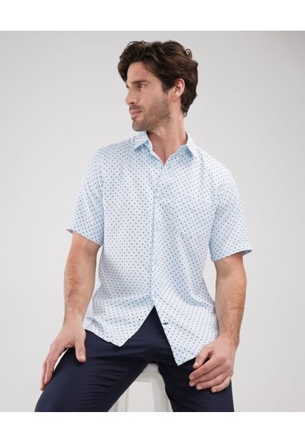 Camisa Para Hombre Manga Corta Con Bolsillo Color Azul  Marca Patprimo #44013026
