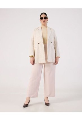 Pantalón Fluido Tiro Alto  Para Mujer Crema Patprimo