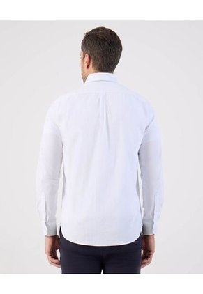 Camisa  Para Hombre Manga Larga Con Bolsillo Cuello Button D Color Blanco Marca Patprimo #44017279