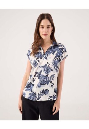 Blusa Para Mujer Manga Corta Color Azul Marca Patprimo #30123599