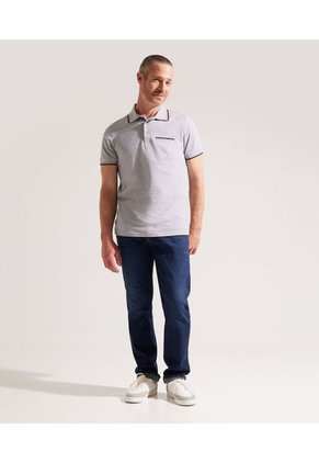 Polo Para Hombre Cuello Tejido Con Bolsillo Color Gris  Marca Patprimo #44112471