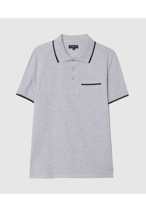 Polo Para Hombre Cuello Tejido Con Bolsillo Color Gris  Marca Patprimo #44112471