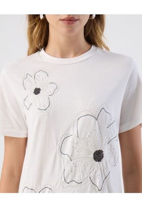 Camiseta  Para Mujer Manga Corta Cuello Redondo Color Blanco Marca Patprimo #30093907