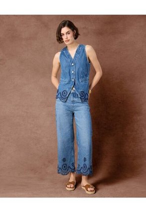 Chaleco  Para Mujer Plano Color Azul Marca Patprimo #30250050