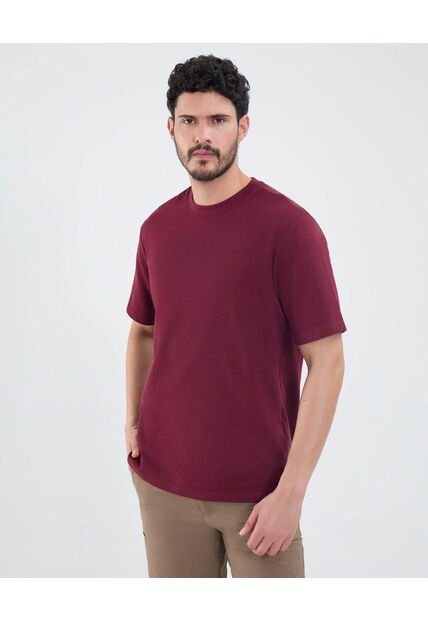 Camiseta Para Hombre Manga Corta Cuello Redondo Color Vino Marca Patprimo #44090938