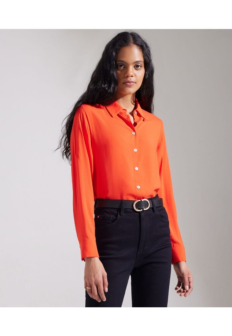 Camisa Manga Larga Mujer Patprimo Naranja 30010543 73354 Compra Ahora Dafiti Colombia