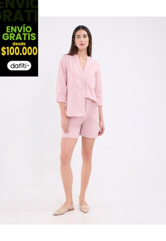 Bermuda Para Mujer Regular Largo Color Rosa Marca Patprimo #30100386 Patprimo