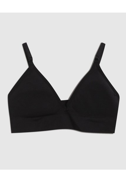 Top Triangular Seamless  Para Mujer Negro Patprimo