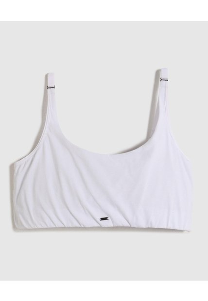 Top Deportivo Unicolor   Para Mujer Blanco Patprimo