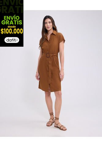 Vestido Para Mujer M/C Largo Color Café Marca Patprimo #30171027 Patprimo