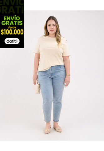 Jean Para Mujer Mom Color Azul Marca Patprimo #14160258 Patprimo