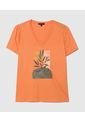 Camiseta Mujer Patprimo M/C Naranja Algodón de Patprimo