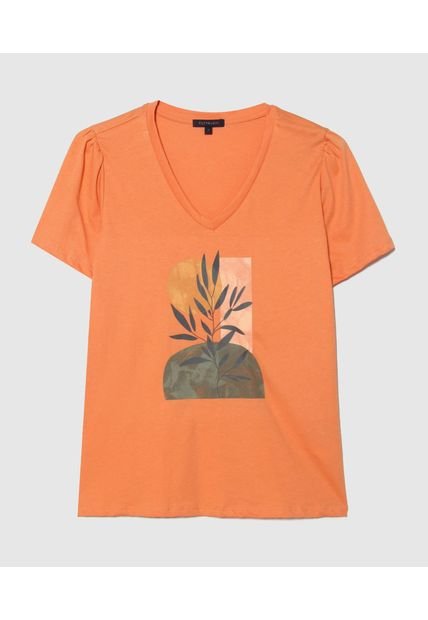 Camiseta Mujer Patprimo M/C Naranja Algodón