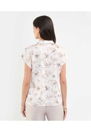 Blusa Satinada Estampada  Para Mujer Crudo Patprimo