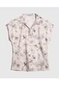 Blusa Satinada Estampada  Para Mujer Crudo Patprimo de Patprimo