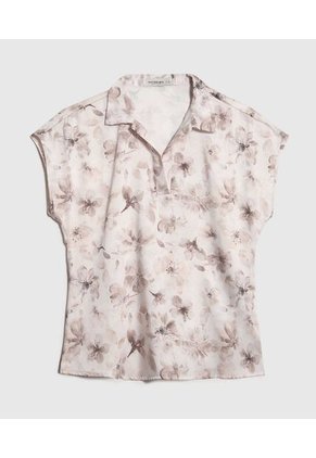 Blusa Satinada Estampada  Para Mujer Crudo Patprimo