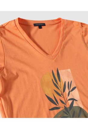 Camiseta Mujer Patprimo M/C Naranja Algodón