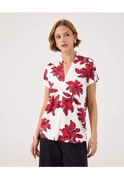 Camiseta Para Mujer Manga Corta Cuello V Color Rojo Marca Patprimo #30093851