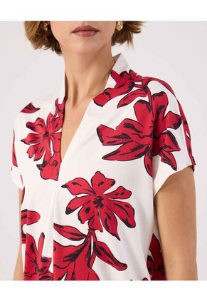 Camiseta Para Mujer Manga Corta Cuello V Color Rojo Marca Patprimo #30093851