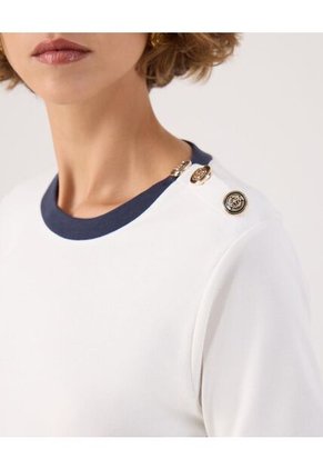 Camiseta Para Mujer Manga Corta Cuello Redondo Color Blanco Marca Patprimo #30093780