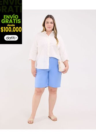 Short Para Mujer Multiusos Plano Color Azul Marca Patprimo #14190001 Patprimo