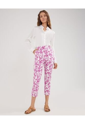 Pantalón Capri  Estampado  Para Mujer Rosa Patprimo Patprimo