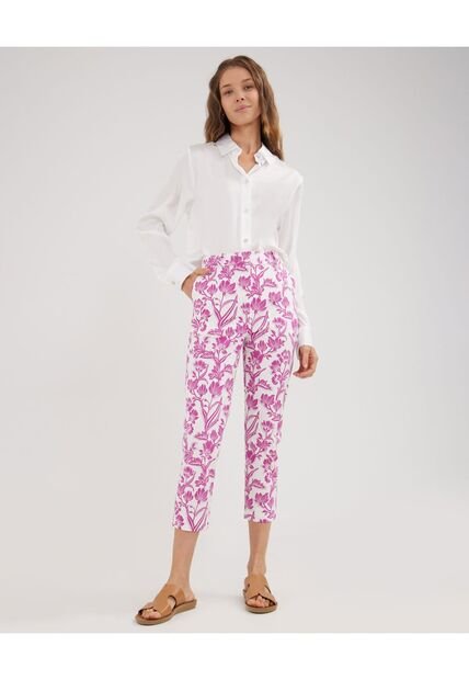 Pantalón Capri  Estampado  Para Mujer Rosa Patprimo