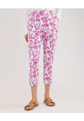 Pantalón Capri  Estampado  Para Mujer Rosa Patprimo