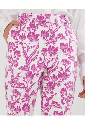 Pantalón Capri  Estampado  Para Mujer Rosa Patprimo