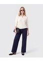 Saco Tejido Cuello Polo Con Escote En V  Para Mujer Blanco Patprimo de Patprimo