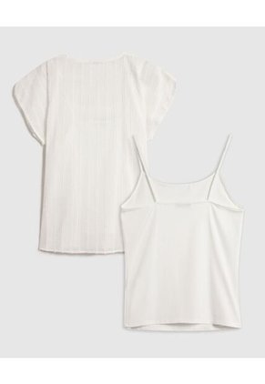 Blusa  Para Mujer Manga Corta Color Blanco Marca Patprimo #30123656