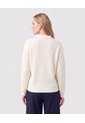 Saco Tejido Cuello Polo Con Escote En V  Para Mujer Blanco Patprimo de Patprimo