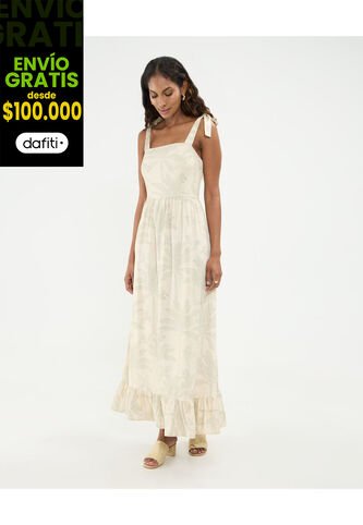 Vestido Para Mujer M/Sisa Largo Color Crema Marca Patprimo #30171038 Patprimo