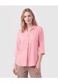 Blusa Camisera De Manga 3/4 Y Pliegue Mujer  Para Mujer Rosa Patprimo de Patprimo
